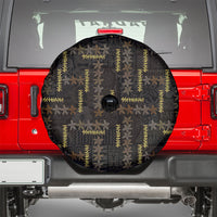 Hawaii Brown Plumeria Lei Black Spare Tire Cover Frangipani Floral Heritage Art