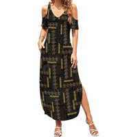 Hawaii Brown Plumeria Lei Black Summer Maxi Dress Frangipani Floral Heritage Art