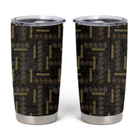 Hawaii Brown Plumeria Lei Black Tumbler Cup Frangipani Floral Heritage Art