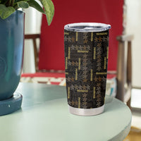 Hawaii Brown Plumeria Lei Black Tumbler Cup Frangipani Floral Heritage Art