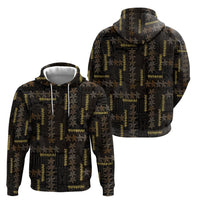 Hawaii Brown Plumeria Lei Black Zip Hoodie Frangipani Floral Heritage Art
