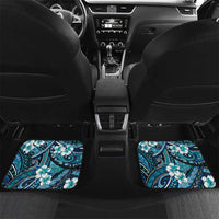 Polynesian Hibiscus Tropical Blue Floral Car Mats Tribal Pattern - Polynesian Pride