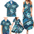 Polynesian Hibiscus Tropical Blue Floral Family Matching Summer Maxi Dress and Hawaiian Shirt Tribal Pattern - Polynesian Pride