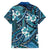 Polynesian Hibiscus Tropical Blue Floral Family Matching Summer Maxi Dress and Hawaiian Shirt Tribal Pattern - Polynesian Pride