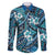Polynesian Hibiscus Tropical Blue Floral Family Matching Summer Maxi Dress and Hawaiian Shirt Tribal Pattern - Polynesian Pride