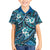Polynesian Hibiscus Tropical Blue Floral Family Matching Summer Maxi Dress and Hawaiian Shirt Tribal Pattern - Polynesian Pride