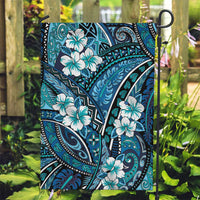 Polynesian Hibiscus Tropical Blue Floral Garden Flag Tribal Pattern - Polynesian Pride