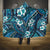 Polynesian Hibiscus Tropical Blue Floral Hooded Blanket Tribal Pattern - Polynesian Pride