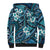 Polynesian Hibiscus Tropical Blue Floral Sherpa Hoodie Tribal Pattern - Polynesian Pride