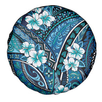 Polynesian Hibiscus Tropical Blue Floral Spare Tire Cover Tribal Pattern LT01 - Polynesian Pride