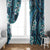 Polynesian Hibiscus Tropical Blue Floral Window Curtain Tribal Pattern - Polynesian Pride