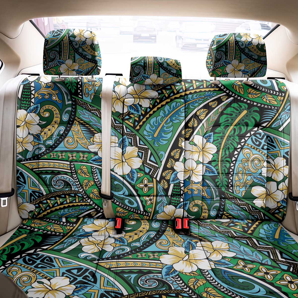 Polynesian Hibiscus Tropical Green Floral Back Car Seat Cover Tribal Pattern LT01 - Polynesian Pride
