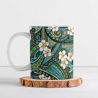 Polynesian Hibiscus Tropical Green Floral Ceramic Mug Tribal Pattern - Polynesian Pride