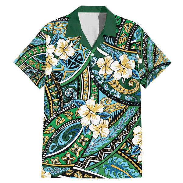 Hawaii Hawaiian Shirt Tribal Polynesian With Hibiscus Flower main image 1