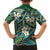 Polynesian Hibiscus Tropical Green Floral Family Matching Summer Maxi Dress and Hawaiian Shirt Tribal Pattern - Polynesian Pride
