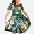 Polynesian Hibiscus Tropical Green Floral Family Matching Summer Maxi Dress and Hawaiian Shirt Tribal Pattern - Polynesian Pride