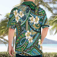 Polynesian Hibiscus Tropical Green Floral Hawaiian Shirt Tribal Pattern - Polynesian Pride