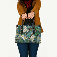 Polynesian Hibiscus Tropical Green Floral Leather Bag Tribal Pattern - Polynesian Pride