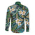 Polynesian Hibiscus Tropical Green Floral Long Sleeve Button Shirt Tribal Pattern - Polynesian Pride