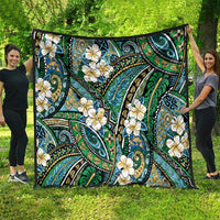 Polynesian Hibiscus Tropical Green Floral Quilt Tribal Pattern - Polynesian Pride