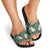 Polynesian Hibiscus Tropical Green Floral Slide Sandals Tribal Pattern - Polynesian Pride