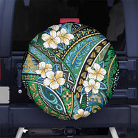 Polynesian Hibiscus Tropical Green Floral Spare Tire Cover Tribal Pattern LT01 No hole Green - Polynesian Pride