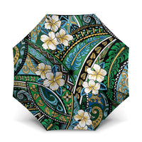 Polynesian Hibiscus Tropical Green Floral Umbrella Tribal Pattern - Polynesian Pride