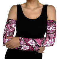 Polynesian Hibiscus Tropical Pink Floral Arm Sleeves Tribal Pattern - Polynesian Pride