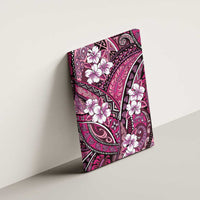 Polynesian Hibiscus Tropical Pink Floral Canvas Wall Art Tribal Pattern - Polynesian Pride