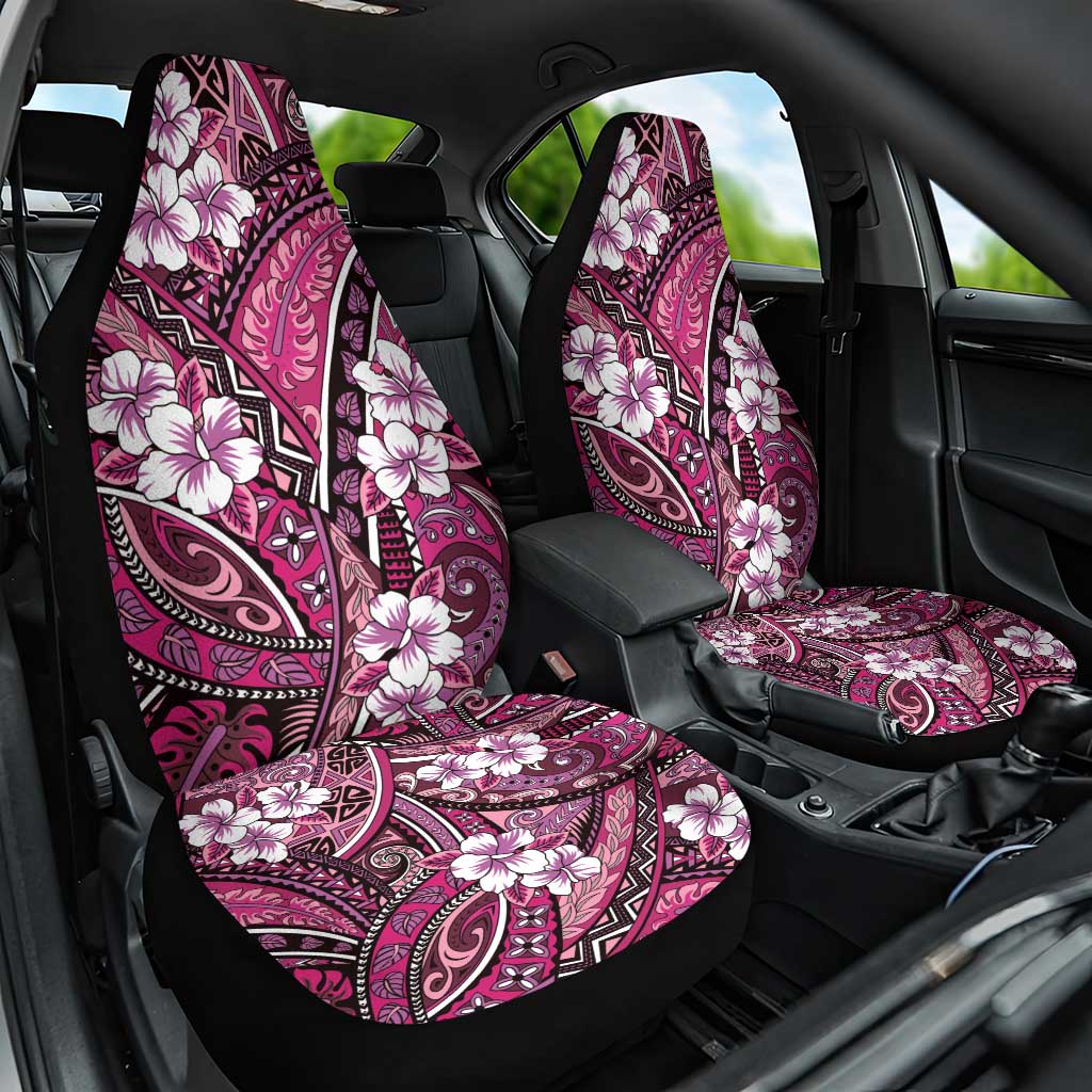 Polynesian Hibiscus Tropical Pink Floral Car Seat Cover Tribal Pattern - Polynesian Pride