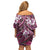 Polynesian Hibiscus Tropical Pink Floral Family Matching Off Shoulder Short Dress and Hawaiian Shirt Tribal Pattern - Polynesian Pride