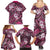 Polynesian Hibiscus Tropical Pink Floral Family Matching Summer Maxi Dress and Hawaiian Shirt Tribal Pattern - Polynesian Pride