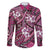Polynesian Hibiscus Tropical Pink Floral Family Matching Summer Maxi Dress and Hawaiian Shirt Tribal Pattern - Polynesian Pride