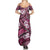 Polynesian Hibiscus Tropical Pink Floral Family Matching Summer Maxi Dress and Hawaiian Shirt Tribal Pattern - Polynesian Pride