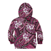 Polynesian Hibiscus Tropical Pink Floral Kid Hoodie Tribal Pattern - Polynesian Pride