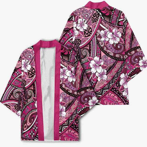 Hibiscus Kimono Pink Kurta Set