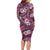 Polynesian Hibiscus Tropical Pink Floral Long Sleeve Bodycon Dress Tribal Pattern - Polynesian Pride