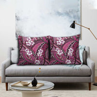 Polynesian Hibiscus Tropical Pink Floral Pillow Cover Tribal Pattern - Polynesian Pride