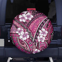 Polynesian Hibiscus Tropical Pink Floral Spare Tire Cover Tribal Pattern - Polynesian Pride