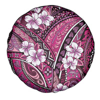 Polynesian Hibiscus Tropical Pink Floral Spare Tire Cover Tribal Pattern - Polynesian Pride