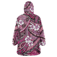 Polynesian Hibiscus Tropical Pink Floral Wearable Blanket Hoodie Tribal Pattern LT01 - Polynesian Pride