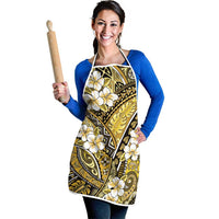 Polynesian Hibiscus Tropical Yellow Floral Apron Tribal Pattern - Polynesian Pride