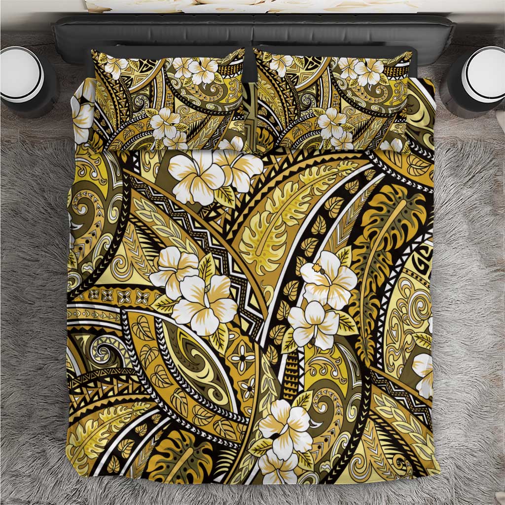 Polynesian Hibiscus Tropical Yellow Floral Bedding Set Tribal Pattern LT01 Yellow - Polynesian Pride