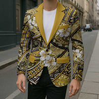 Polynesian Hibiscus Tropical Yellow Floral Blazer Tribal Pattern - Polynesian Pride
