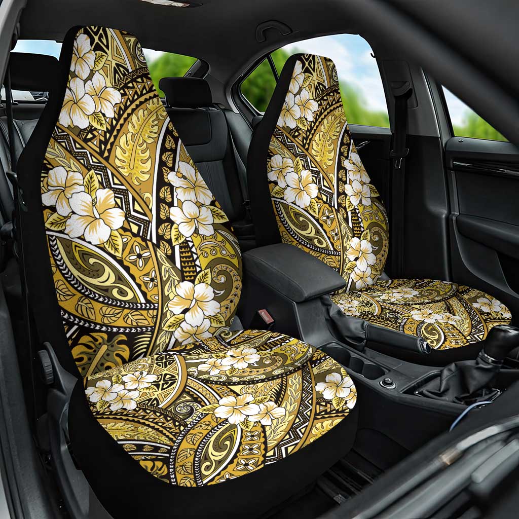 Polynesian Hibiscus Tropical Yellow Floral Car Seat Cover Tribal Pattern LT01 One Size Yellow - Polynesian Pride