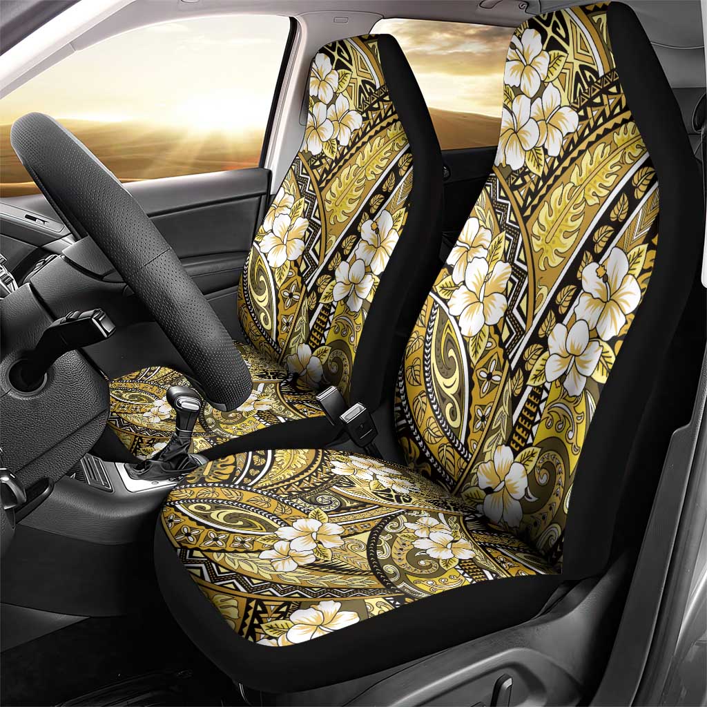 Polynesian Hibiscus Tropical Yellow Floral Car Seat Cover Tribal Pattern LT01 - Polynesian Pride