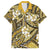 Polynesian Hibiscus Tropical Yellow Floral Family Matching Summer Maxi Dress and Hawaiian Shirt Tribal Pattern - Polynesian Pride
