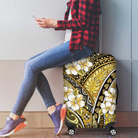 Polynesian Hibiscus Tropical Yellow Floral Luggage Cover Tribal Pattern - Polynesian Pride