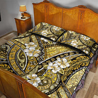 Polynesian Hibiscus Tropical Yellow Floral Quilt Bed Set Tribal Pattern - Polynesian Pride