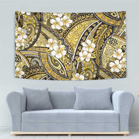Polynesian Hibiscus Tropical Yellow Floral Tapestry Tribal Pattern - Polynesian Pride